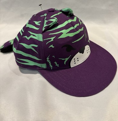 Neff Y2K Men s Critter Hat with Tail Purple & Green Zebra Striped SnapBack New