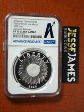 2025 P AMERICAN LIBERTY PROOF SILVER MEDAL NGC PF70 ULTRA CAMEO ADVANCE RELEASES