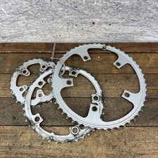 Vintage Shimano SG Road Triple Chainring Set 130/74 BCD 5-Arm Silver 90s