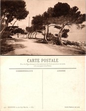 Menton Cap Martin France Vintage Postcard Sepia Scenic Coastal Unposted LL 474