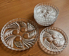 Vintage 6er Set Kristalluntersetzer 1960 Peil...