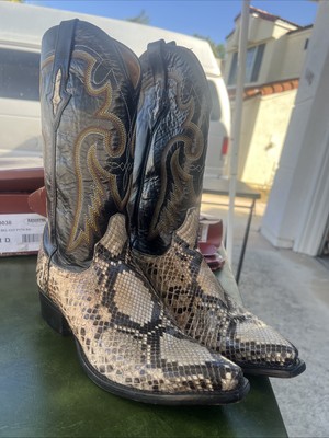 RESISTOL RANCH Python Snakeskin Western Cowboy Boots Men's Sz 11 D
