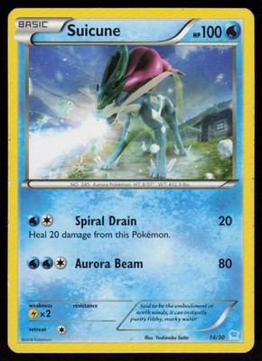 Suicune (14 14/30 Common XY Trainer Kit: Pikachu Libre & Suicune Pokemon LP