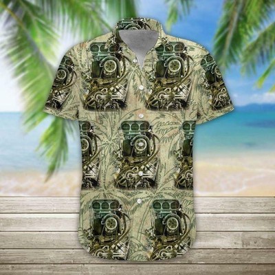 Drag Racing Short Sleeve Button 3D HAWAII SHIRT Halloween Gift Best Price