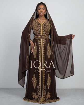 moroccan dress designer Mirna Moroccan Kaftan XL / Green