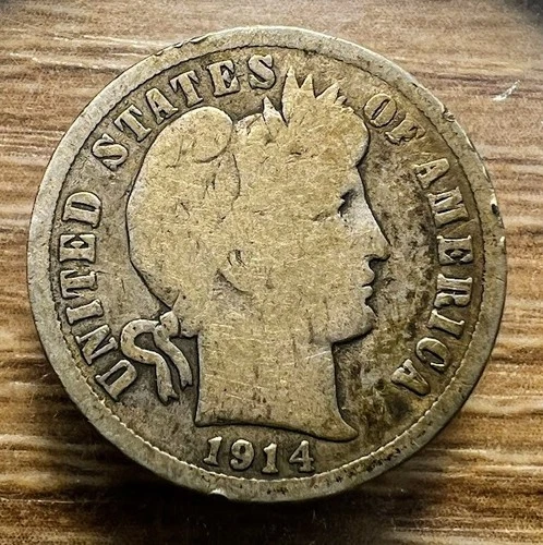 1914-D Barber Dime - Actual Coin Shown - Free Shipping & Tracking INV#521