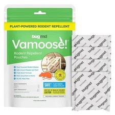 Vamoose, Rodent Pouches, Plant-Powered Rat, Works Anywhere 1 Pack, 4 Pouche