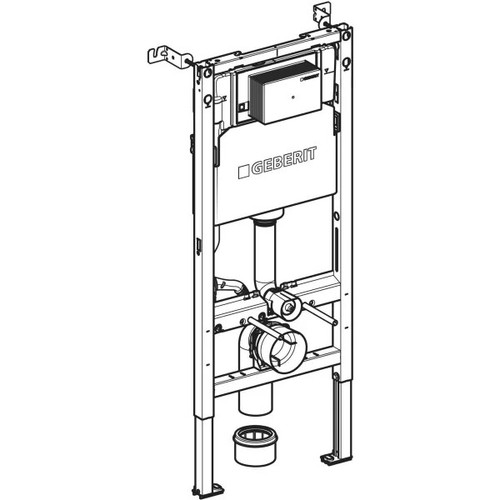 Geberit Alpha 1.12 Duofix Wc Frame Concealed Cistern Brass Flush Plate Acoustic - Picture 9 of 10