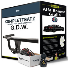 Für ALFA ROMEO Giulia Typ 952 Anhängerkupplung starr +eSatz 7pol 05.2016-jetzt