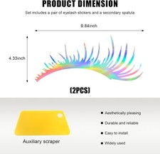 2 PCS Eyelash Decal for Car Headlight, Waterproof Cute Fake Eyelash Auto Body Bu