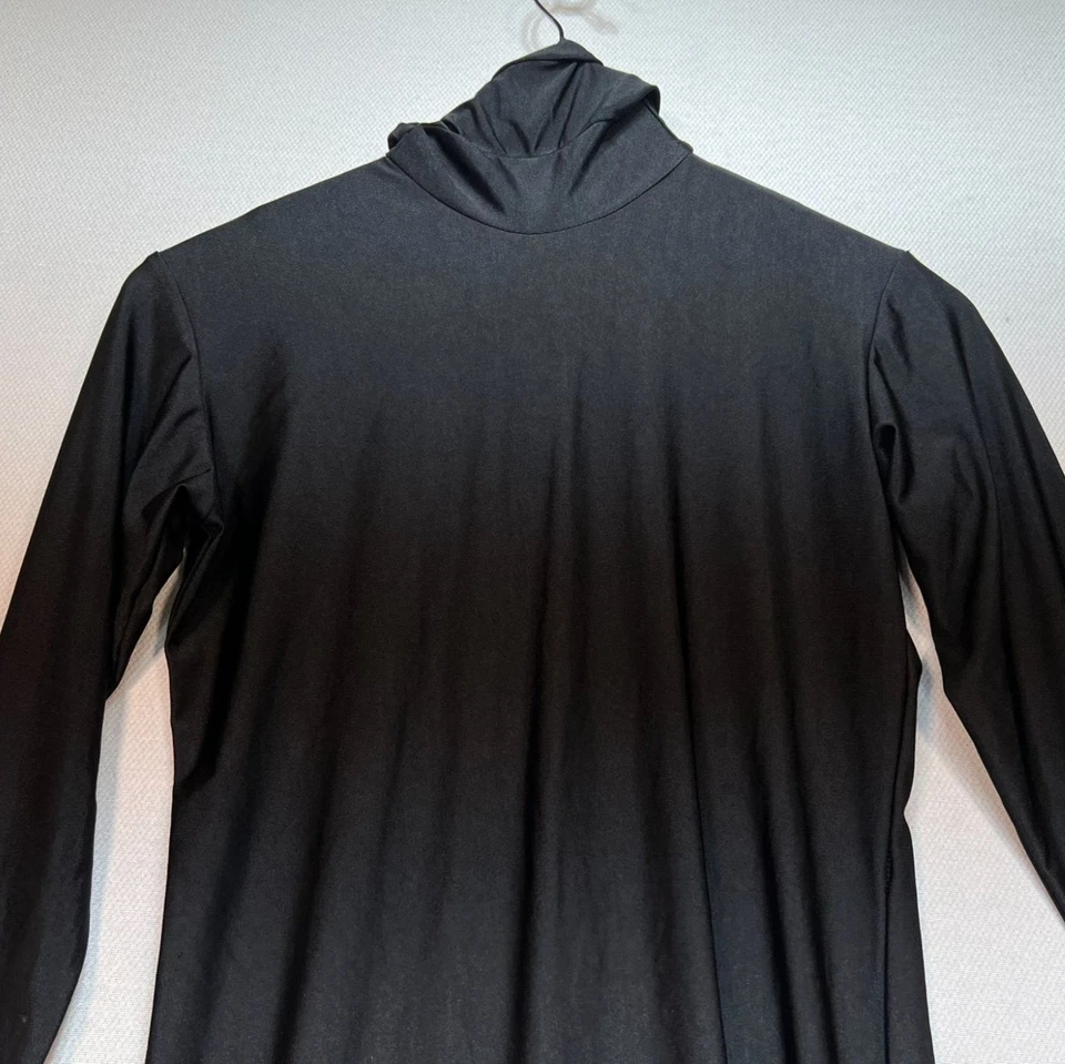 Womens All Black Full Body Jumpsuit Costume Medium Halloween Stretch Long Sleeve - Image 3 of 4