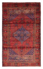 Vintage Red Traditional 4'8" x 8'2" Oriental Hand-Knotted Wool Area Rug