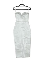 Karen Millen Bodycon Midi Dress XS in Silver RRP £139