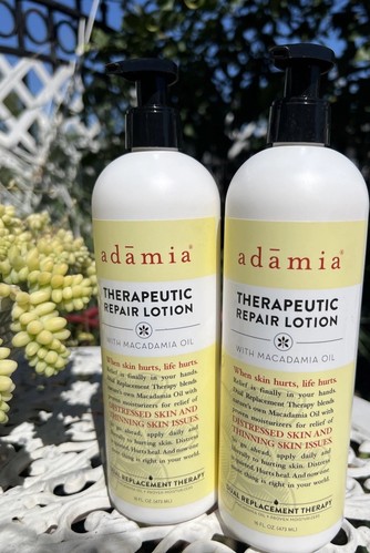 2x Adamia Therapeutic Repair Lotion Olio di Noci di Macadamia Promega 16 oz Confezione da 2 - Foto 2 di 2