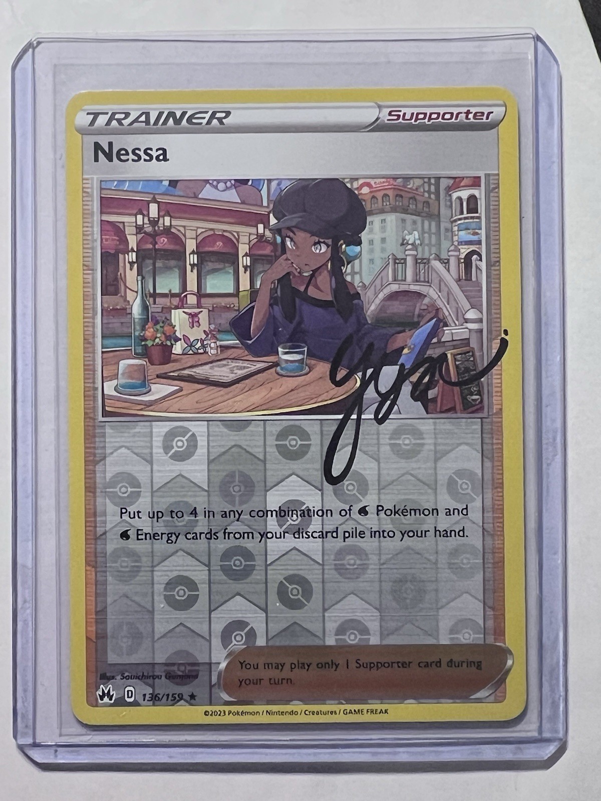 Pokemon Card Nessa Crown Zenith Holo Rare 136/159 Near Mint
