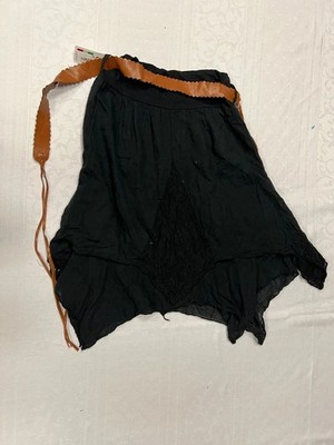 Ladies Black Lace Asymmetric Cut Skirt Total Length 56cm