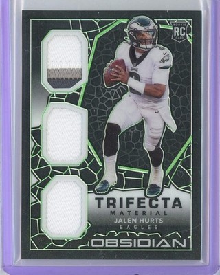 2020 Obsidian Trifecta Material Jalen Hurts #TM22 /50 Rookie Patch