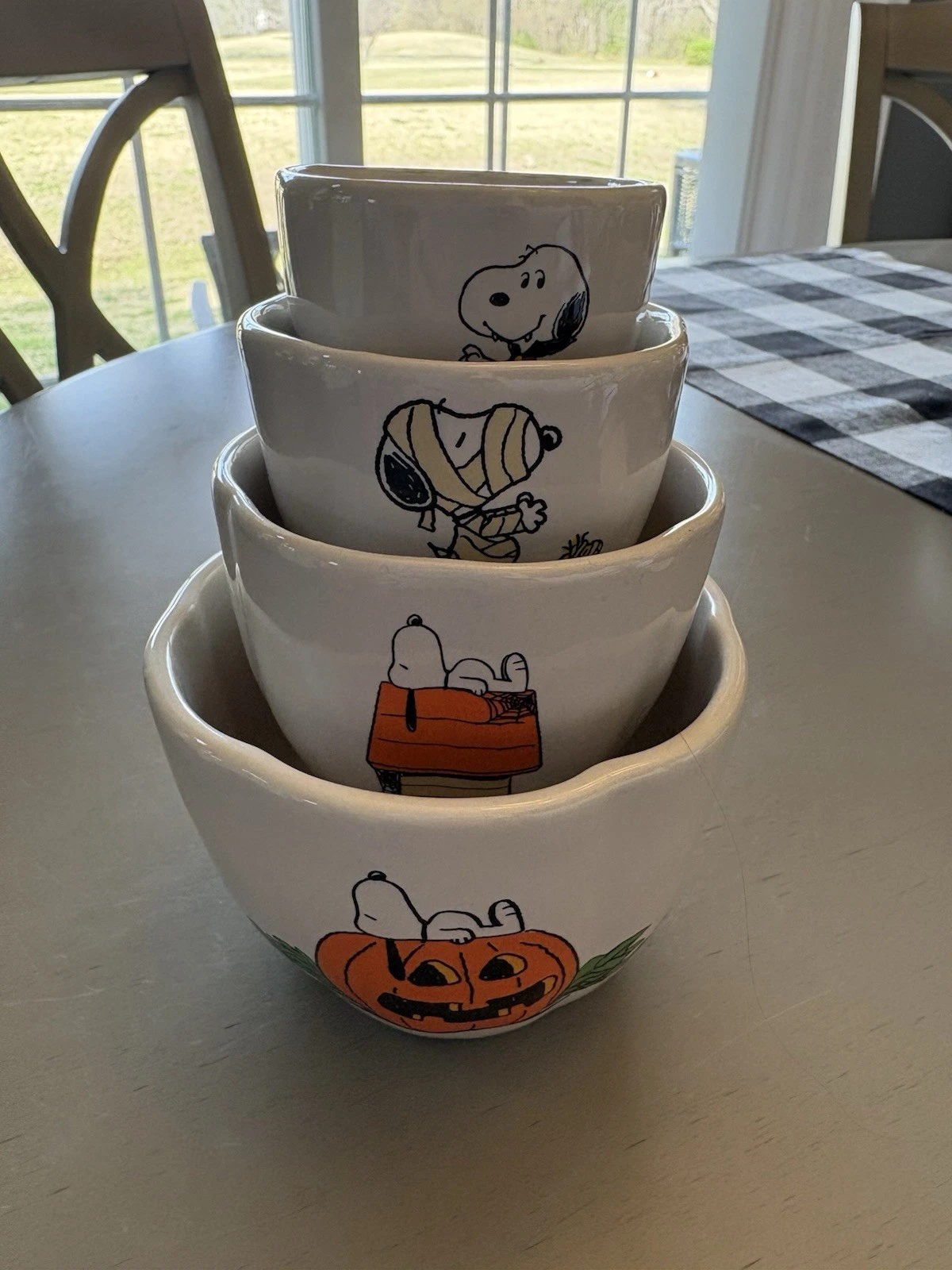 Rae Dunn Peanuts White Pumpkin Measuring Cups