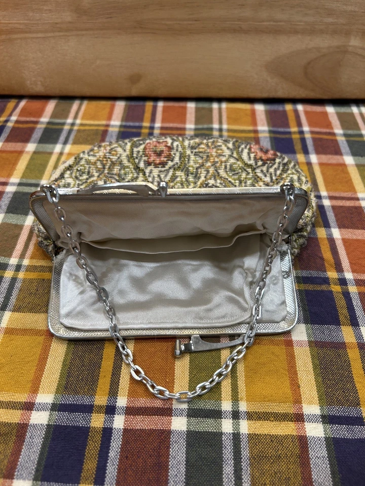 Винтажный 1960-х Walborg белый кремовый винтажный бисером сумка маленький клатч - Изображение 4 из 4