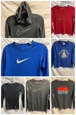 Nike Boys Long Sleeve Shirts Lot 7 Dri-Fit Pro Graphic Tees Size L