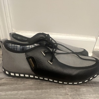 DEL-Tex Men s Black White Lace Up Casual Lightweight Sneakers Size 10.5