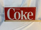 Vintage authentic Enjoy Coke Sign 1970s, old vending machine sign