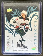 2024-25 Upper Deck Ice Marat Khusnutdinov Exquisite Rookies Platinum Blue #/199