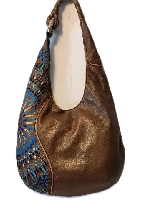 ISABELLA FIORE Y2K LEILA STUDDED EMBELLISHED EMBROIDERED HOBO SHOULDERBAG $739 - Image 3 of 4