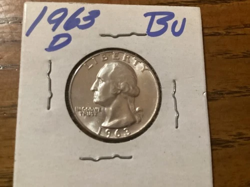1963-D Uncirculated Silver {BU} Washington Quarter, Denver Mint !
