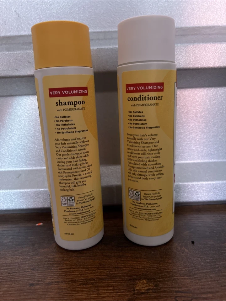 Burt’s Bees Very Volumizing Pomegranate Shampoo And conditioner 10 oz Each — 第 3/3 张图片