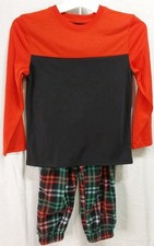 Cat  Jack XS 4/5 Red/Black Plaid Drawstring 2 Piece Pajama