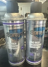 LOT OF 2 CANS SHERWIN WILLIAMS Sprayon WL740 Zinc Rich Galvanizing Compound 14oz