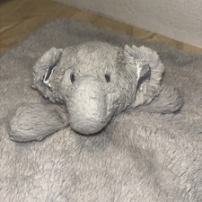 Kellytoy Elephant Security Blanket Baby Lovey Rattle Gray Plush K Luxe Satin Ear