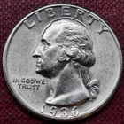1936 Washington Quarter 25c BU #98289