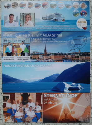4 Aida Magnetkarten  16 x 5,5 cm sehr schöne Reiseandenken