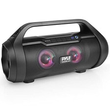 Pyle 40W Portable Bluetooth Boombox - USB, AUX, FM, 3" Sub, Voice Control, Black