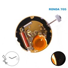 Ronda 705 SWISS Made Quartz Movement ,White Date Disk at 3 , 2 Hands.