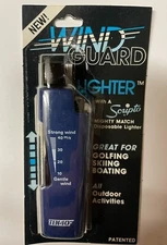 Wind Guard Flame Guard Disposable Lighter Original Package Blue NOS Scripto