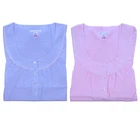 Womens Slenderella Striped Cotton Nightdress Ladies Sleeveless Nighty Blue Pink