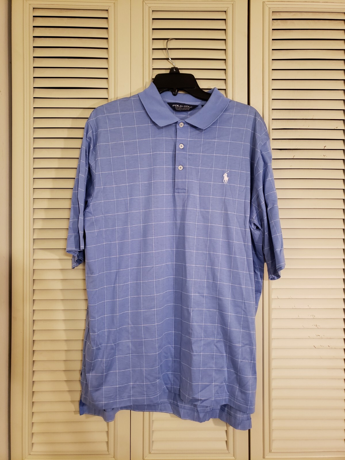 Polo Golf Ralph Lauren Camicia Uomo Grande Blu Bianco Check Preppy Pony