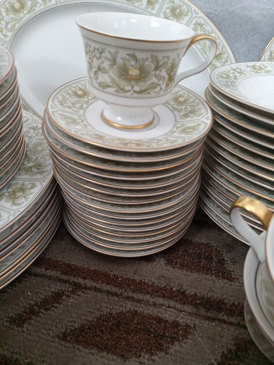 78pcs. Sango Savannah 3723 Green Gold Floral China Service OR U