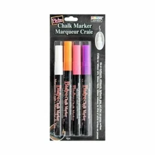Uchida, 482-4H, 4 Piece, Bistro Fine Line Chalk Marker Set, Fluorescent Colors 