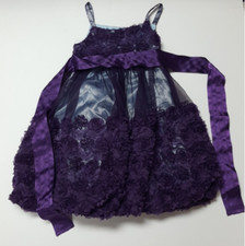 Bonnie Jean size 8 girls toddler dress purple rosettes formal party dress