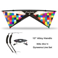 Freilein 2.3m Mosaic 4 Line Stunt Acrobatic Show Kite with Dyneema Line Bag
