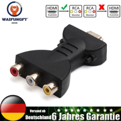 Audio Adapter HDMI compatible Klinke Stecker auf 3 Cinch Chinch für Konverter DE