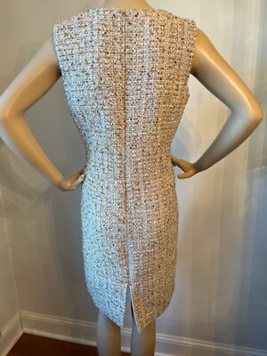 Robe Et Veste Assortie St. John - Taille 8, Couleur Or, Tricot Séquentiel - Neuf Avec étiquettes