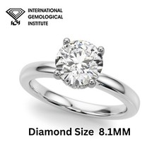 Lab Grown Round Solitaire Diamond Engagement Ring In 18K White Gold IGI 2Ct