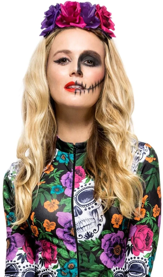 Smiffys Day of the Dead Haarreif Halloween Lila Polyester MPN 52171 - Bild 1 von 1