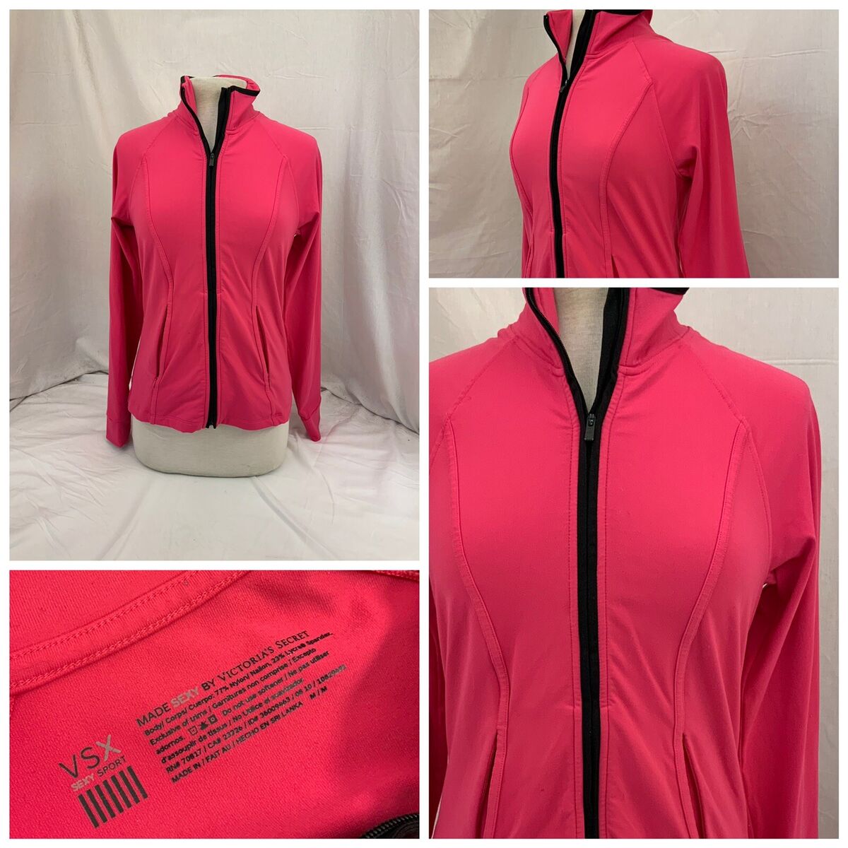 Victoria Secret VSX Yoga Jacket M Pink Nylon Stretch Full Victoria Secret VSX Yoga Jacket M Pink Nylon Stretch Full
