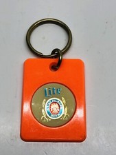 Miller Light Keychain Vintage 80’s 90’s Orange Plastic With Key Ring (USA Made)